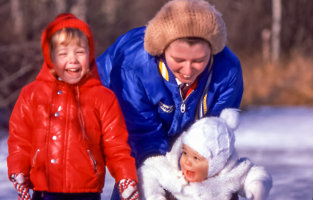 Suzanne Goyetche of Cochrane, AB with daughter Julie & son Chris (1976)