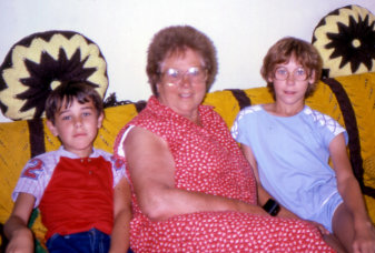 Jean (Goyetche) Richard of Petit de Grat, NS with Julie & Chris (1984)