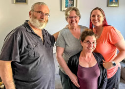 Claude Babineau,  Cécile (Babin) Babineau, great granddaughter of Sophie (Goyetche) Babin, Michelle Babineau and Nicole Babineau (2022)