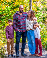 Amy (Boudreau) & Jeevan Singh with children Hudson & Priya  (2024)